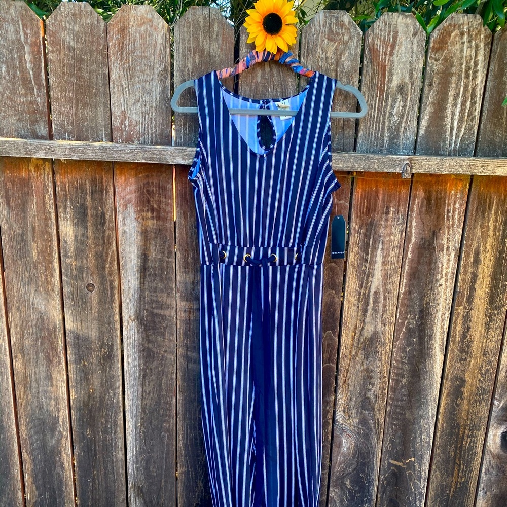 Striped & Striking! Wrapper full-length jumpsuit